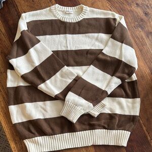 Striped Brown and Cream Sweater